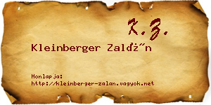 Kleinberger Zalán névjegykártya